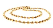 22K Yellow Gold Faceted Geometric Bead Necklace – 24 Inch, 24.2 Grams