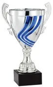 12 1/4″ ITALIAN SILVER CUP WITH BLUE ACCENTS OR GOLD CUP WITH SILVER ACCENTS (3 SIZES)