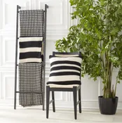 Cotton Knit Black & Cream Striped Pillow — elementsbyksorbe.com