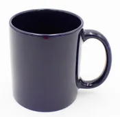 11OZ CERAMIC MUG, MATTE, BLACK - INNER COLOR SKY BLUE