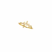 14K Gold Heartbeat Ring Pave Cubic Zirconias