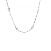 14KT White Gold Diamond Bezel Pendant — Joe Marche By the Sea