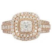 10K Rose Gold Diamond Engagement Ring| 1.25 CT TDW| 7.12 Grams| Size-8″ – R15527
