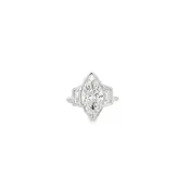 14 Kt WG Bezeled Marquise Diamond Engagement Ring