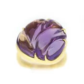Carved Brazilian Amethyst Ring