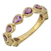 14k Yellow Gold Amethyst Chasing Pear Ring