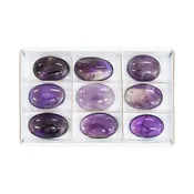 Starborn Amethyst Palm Stone Flat 300 grams - 9 Pieces