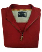 1/4 Zip Mock Sweater in Claret Red Cotton Blend
