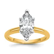 Certified Lab Grown Diamond VS+ F+ Marquise Solitaire Complete Engagement Ring