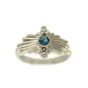 Brazilian Paraiba Tourmaline Sunburst Ring