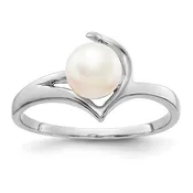 14K White Gold White Pearl Ring