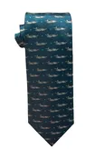 A-26 Invader airplane silk tie in teal