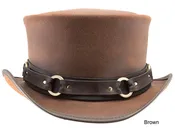 American Hat Makers El Dorado Leather Top Hat SR2 Band