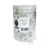10mm Male Clear Bowl W/ Flat Handle 10ct