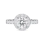 1 Carat Round Diamond Stackable Halo Engagement Ring