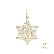 10Kt Gold Hamsa CZ Pendant