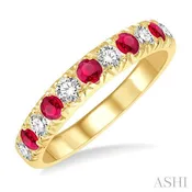 11 Alternate Gemstone & Diamond Wedding Band 46504PPFGRBYG