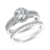 14K White Gold 0.43ct Diamond Bridal Set