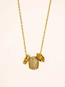 18K Gold Dipped 3 Bead Necklace