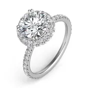 0.69 ctw. WHITE GOLD HALO ENGAGEMENT RING