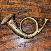 Brass Infantry Bugle hat pin
