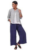 Dakota Womens Cotton Jacket Top in Ticking Stripe