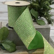 09-1879 RIBBON 10 YDS TAFFETA GREEN (10397)
