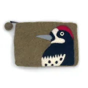 Acorn Woodpecker Felt Coin Purse