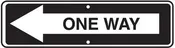 .080 Reflective Aluminum "One Way" Sign with Left Arrow