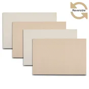 Dainty Home Chevron Premium Vegan Leather Reversible 2 Pattern 12" x 18" Rectangular Placemat Set Of 4