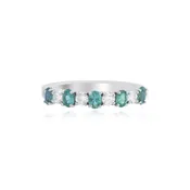 Alternating Oval Alexandrite and Diamond Band