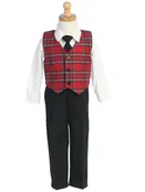 Boys’ Plaid Vest &amp; Trouser Set
