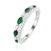 2 Row Emerald & Diamond Band
