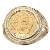 14K Gold Panda Coin Ring