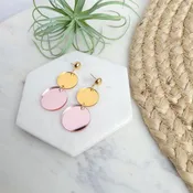 Addison - Mirrored Gold & Rose Gold / Acrylic Earrings