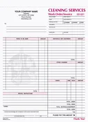 Cleaning Services Work Order/Invoices 3 Part