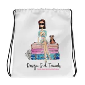 Design Girl Travels  Drawstring Bag