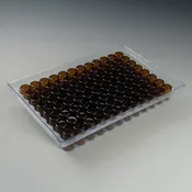 0.5mL Amber Flat Bottom Glass Inserts in Vial Loader