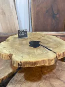 Maple Round Table – 36"–39" with Black Epoxy Center