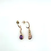 10KT Amethyst Dia Earrings 4.1