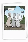 Bunny Selfies: Funny Birthday Greeting Card