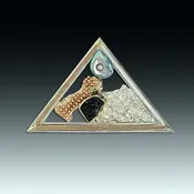 “All in together” 14k gold and pearl pin