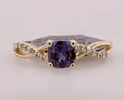 10K Diamond Birthstone Ring- June