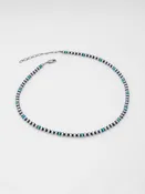 16 + 18" 5mm Turquoise Bead + Navajo Pearl Necklace