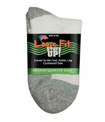 Extra Wide Sock Company Loose Fit Stay Up Medium, Quarter Sock White #750