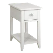 1 Drawer End Table White
