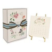 2027 Classic Desk Calendar: Gold Easel