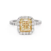 2.17 Ct. Radiant Cut Fancy Intense Yellow Diamond Engagement Ring