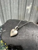 Jane Diaz Puffed Heart with Diamond Necklace — Blueground