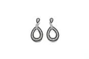Black and White Diamond Drop Earrings
